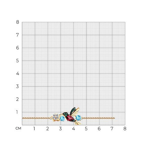 Браслет золотой пробы 585 с миксом камней (Арт.750284)
