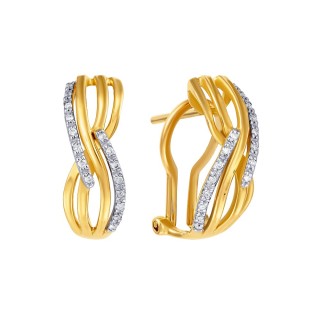 Серьги из золота с бриллиантами «Витая гармония» MyJewels (арт.E1020DIA-CY01-0320_YG)
