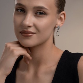 Серьги из серебра с родажем «Пластика Света» Соколов (арт.94-122-00112-1)