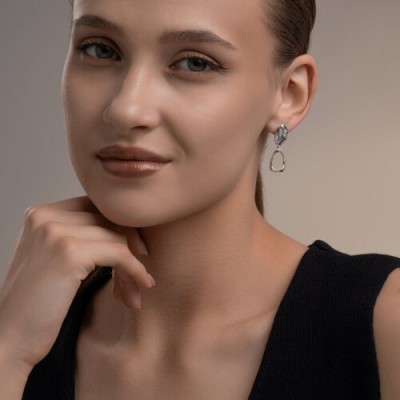 Серьги из серебра с родажем «Пластика Света» Соколов (арт.94-122-00112-1)