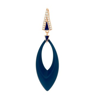 Кулон серебряный с керамикой и фианитами «Ceramic Wave» Fresh Jewelry (арт.TM-P01046-Вl-G-X-Bl-W)
