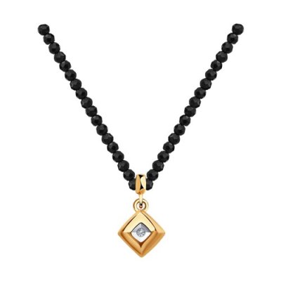 Колье из золота с бриллиантом и шпинелью «Черное Сияние» Соколов (арт.1070068)