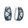Серьги из белого золота с бриллиантом и топазом (Арт.me31405-bl-swbt_sr_dl_bt_wg)
