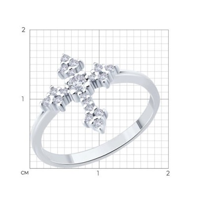 Кольцо из серебра с фианитами «Сияющий Крест» Соколов (арт.94014449)