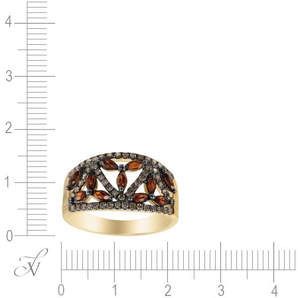 Кольцо из золота с бриллиантом и гранатом (Арт.mr82189-br-rgt-yg_ko_dn_grb_yg)