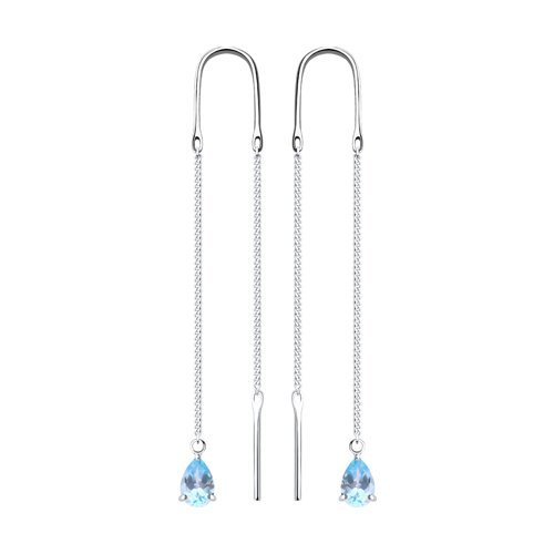 Серьги из серебра с топазами (Арт.92022153)
