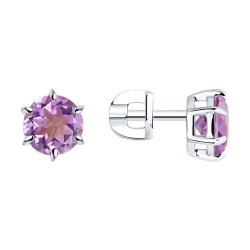 Серьги из серебра с ситаллами (Арт.92022837)