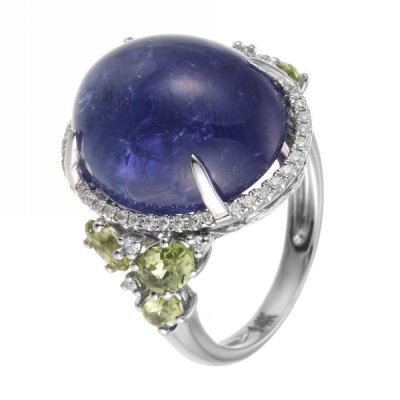 Кольцо из белого золота с бриллиантом и танзанитом (Арт.rg-33765.a_pd_ta_wg)