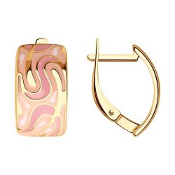 Серьги из золочёного серебра с эмалью (Арт.93022391)