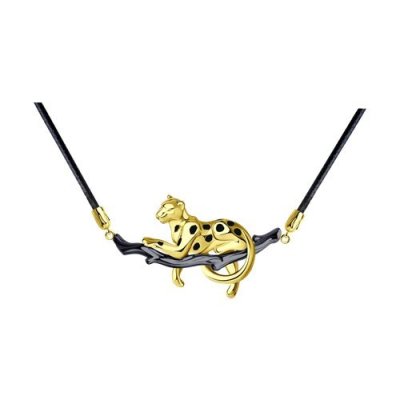 Колье из серебра с эмалью «Золотая Пантера» Соколов (арт.93070116)