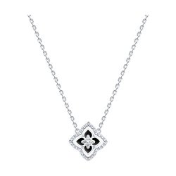 Колье из серебра с фианитами и эмалью (Арт.94071322)