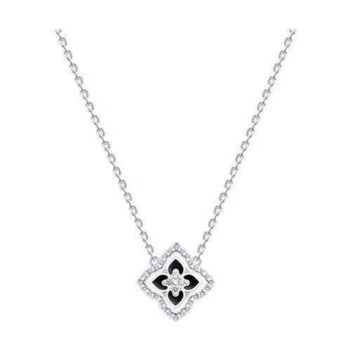 Колье из серебра с фианитами и эмалью (Арт.94071322)