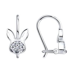 Серьги из серебра с фианитами (Арт.94-120-00986-1)