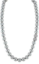 Ожерелье из серебра с жемчугом и кристаллом swarovski (Арт.32l-sk-28)
