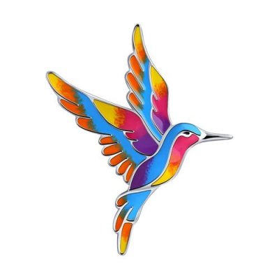 Брошь из серебра с эмалью (Арт.94-140-00535-1)