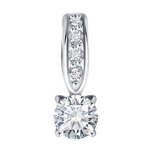 Подвеска из белого золота с  бриллиантом выращенным и рубином (Арт.52-230-02740-1) Подвеска из белого золота с  бриллиантом выращенным и рубином (Арт.52-230-02740-1)