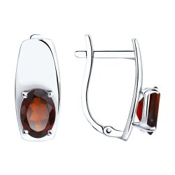 Серьги из серебра с гранатами (Арт.94-320-00556-2)