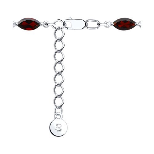 Браслет из серебра с гранатами (Арт.94-350-00409-2)