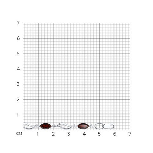 Браслет из серебра с гранатами (Арт.94-350-00409-2)