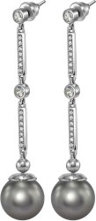 Серьги из серебра с жемчугом и кристаллом swarovski (Арт.aas-5-12-31-s)