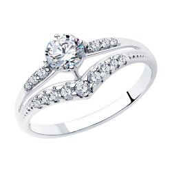 Кольцо из серебра с фианитами (Арт.94012243)