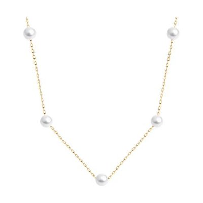 Колье золотое пробы 585 с жемчугом (Арт.51-370-01795-1)