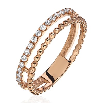 Кольцо золото с бриллиантами «Bubbles Gold» Estet (арт.01К6114821-17)