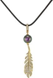 Кулон из серебра с жемчугом и кристаллом swarovski (Арт.cbp-4-36-19-g)