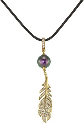 Кулон из серебра с жемчугом и куб. цирконием (Арт.cbp-4-36-19-g)