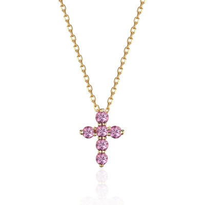 Ожерелье золото с сапфиром «Religion Cross» Estet (арт.01Л532369-1)