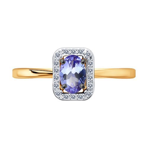 Кольцо из золота с бриллиантами и танзанитом «Лиловый рассвет» Соколов (арт.6014132)