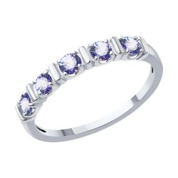 Кольцо из белого золота с танзанитами (Арт.6014310-3)