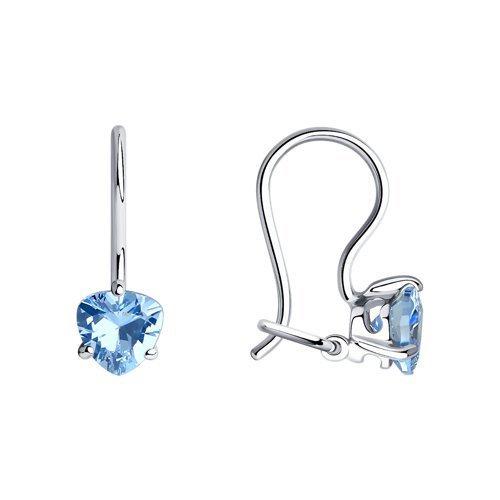 Серьги из серебра с голубыми фианитами (Арт.94020578)