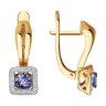 Серьги из золота с бриллиантами и танзанитами (Арт.6024079)