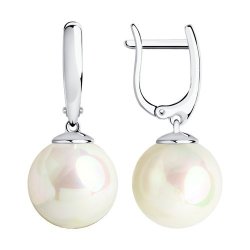 Серьги из серебра с жемчугом (Арт.94022197)