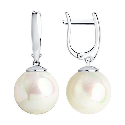Серьги из серебра с жемчугом (Арт.94022197)