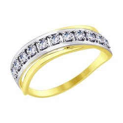 Кольцо из желтого золота с фианитами (Арт.017550-2)