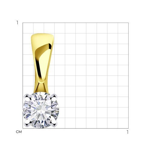 Кулон с бриллиантом из золота «Северное Сияние» Соколов (арт.53-230-01759-1)