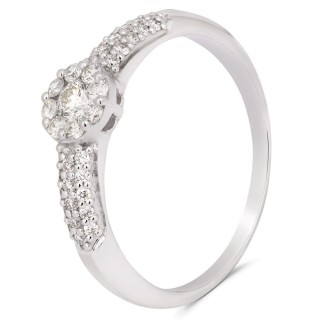 Кольцо с бриллиантами «Серебристое сияние» золото Au 585, Русские самоцветы (арт.53513)