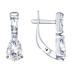 Серьги из серебра с фианитами (Арт.94023087)