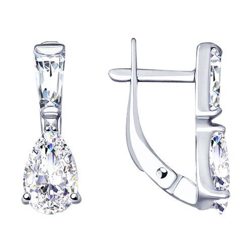 Серьги из серебра с фианитами (Арт.94023087)