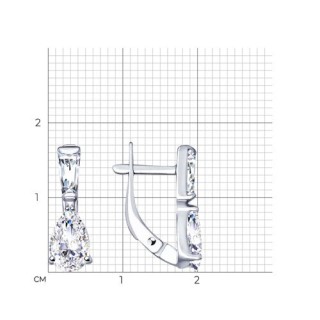 Серьги из серебра с фианитом «Хрустальная Грация» Соколов (арт.94023087)