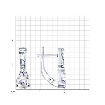 Серьги из серебра с фианитом «Хрустальная Грация» Соколов (арт.94023087)