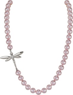 Ожерелье серебро с жемчугом и куб.цирконием «Dragonfly» Rivoli (арт.L25-DF28-S-13)