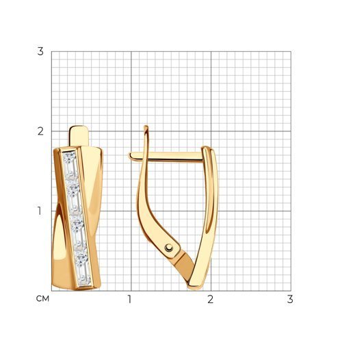 Серьги из золота с фианитами (Арт.029582)