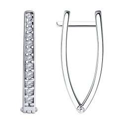 Серьги из серебра с фианитами (Арт.94025110)
