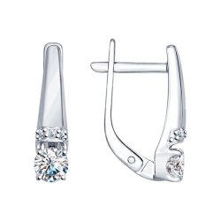 Серьги из серебра с фианитами (Арт.94025665)