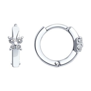 Серьги из серебра с фианитами «Нежное сияние» Соколов (арт.94025781)