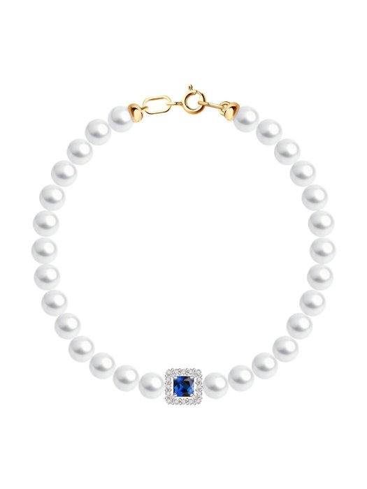 Браслет золотой пробы 585 с миксом камней (Арт.795069)