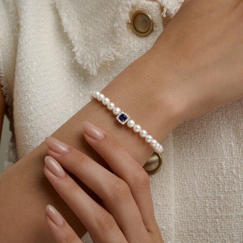 Браслет золотой пробы 585 с миксом камней (Арт.795069)